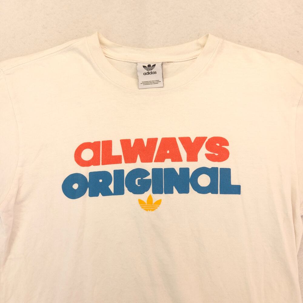 Adidas Crew Neck Short Sleeve Graphic T Shirt Mens Size Medium M White 13910